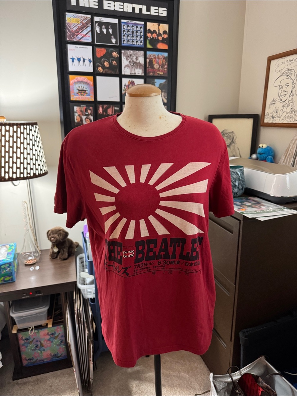 The Beatles Burgundy Graphic Short Sleeve Tee